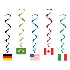 International Flag Party Whirls (5 Per Package)