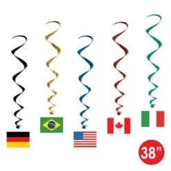 International Flag Party Whirls (5 Per Package) -Bulk Party Supplies Shop 57598 i5