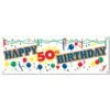 Happy 50th Birthday Party Sign Banner -Bulk Party Supplies Shop 57640 50