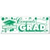 Congrats Grad Graduation Party Sign Banner - Green & White - All-weather 11 Congrats Grad Graduation Party Sign Banner - Green & White - All-weather -Bulk Party Supplies Shop 57647 GW