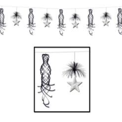 Star Shimmer Party Garland - Black & Silver