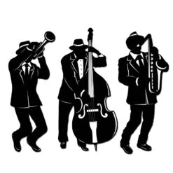 Mardi Gras Jazz Trio Silhouettes (3 Per Package)