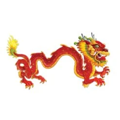 6 Ft. Jointed Dragon Party Decoration- Red