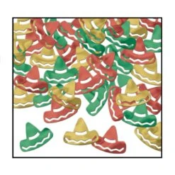 Fiesta Confetti Sombreros Red - Gold - Green (1 Oz Per Package)