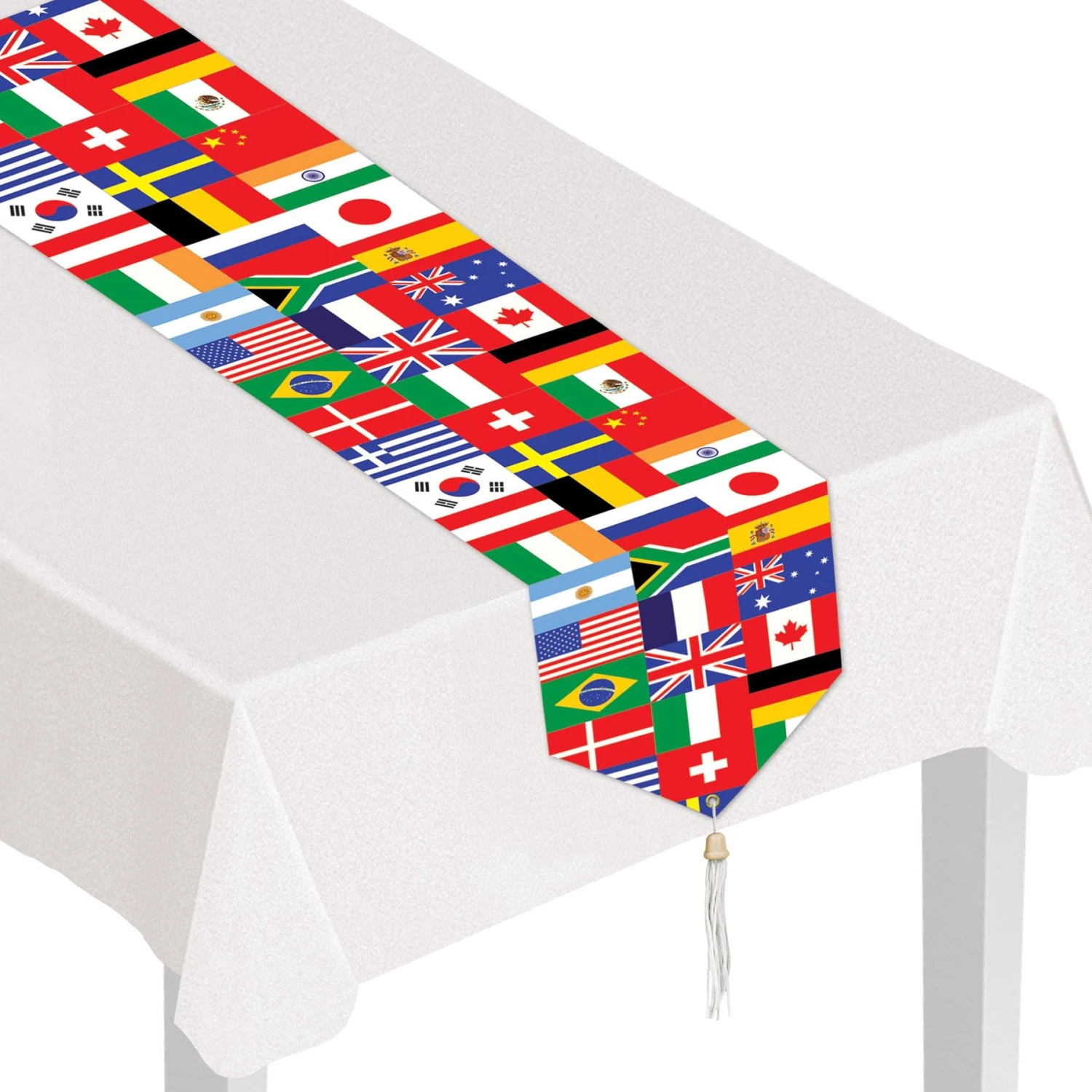 Printed International Flag Party Table Runner 1 Printed International Flag Party Table Runner