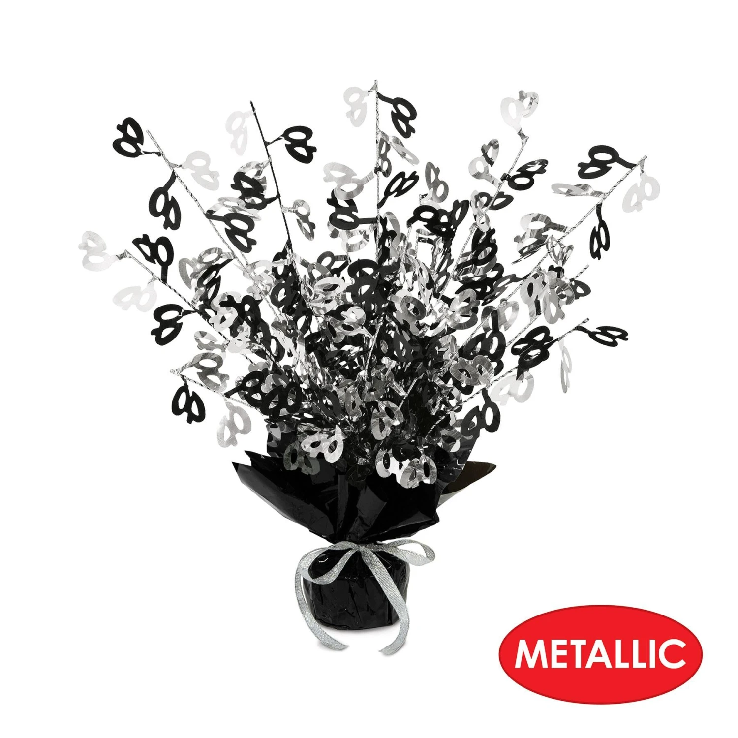 40th Birthday Party Gleam 'N Burst Centerpiece - Black 4 40th Birthday Party Gleam 'N Burst Centerpiece - Black - Image 4