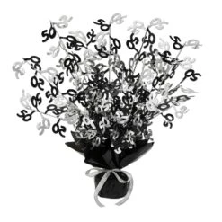50th Birthday Party Gleam 'N Burst Centerpiece - Black