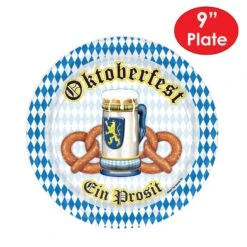 Oktoberfest Theme Paper Plates 9 Inch (8 Per Package) -Bulk Party Supplies Shop 58007 i5