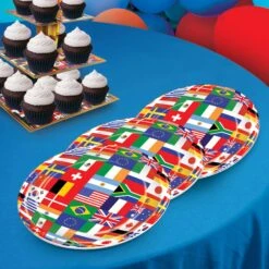 International Flag Party Paper Plates 9 Inch (8 Per Package) -Bulk Party Supplies Shop 58022 i2 1