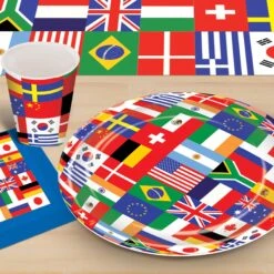International Flag Party Paper Plates 9 Inch (8 Per Package) -Bulk Party Supplies Shop 58022 i2