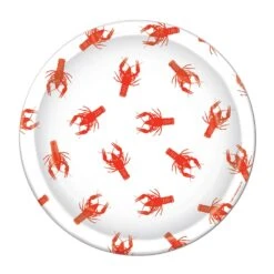 Mardi Gras Crawfish Paper Plates 9 Inch (8 Per Package)