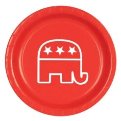 Republican Party Red Paper Plates 9 Inch (8 Per Package)