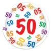 50th Birthday Party Paper Plates 9 Inch (8 Per Package)