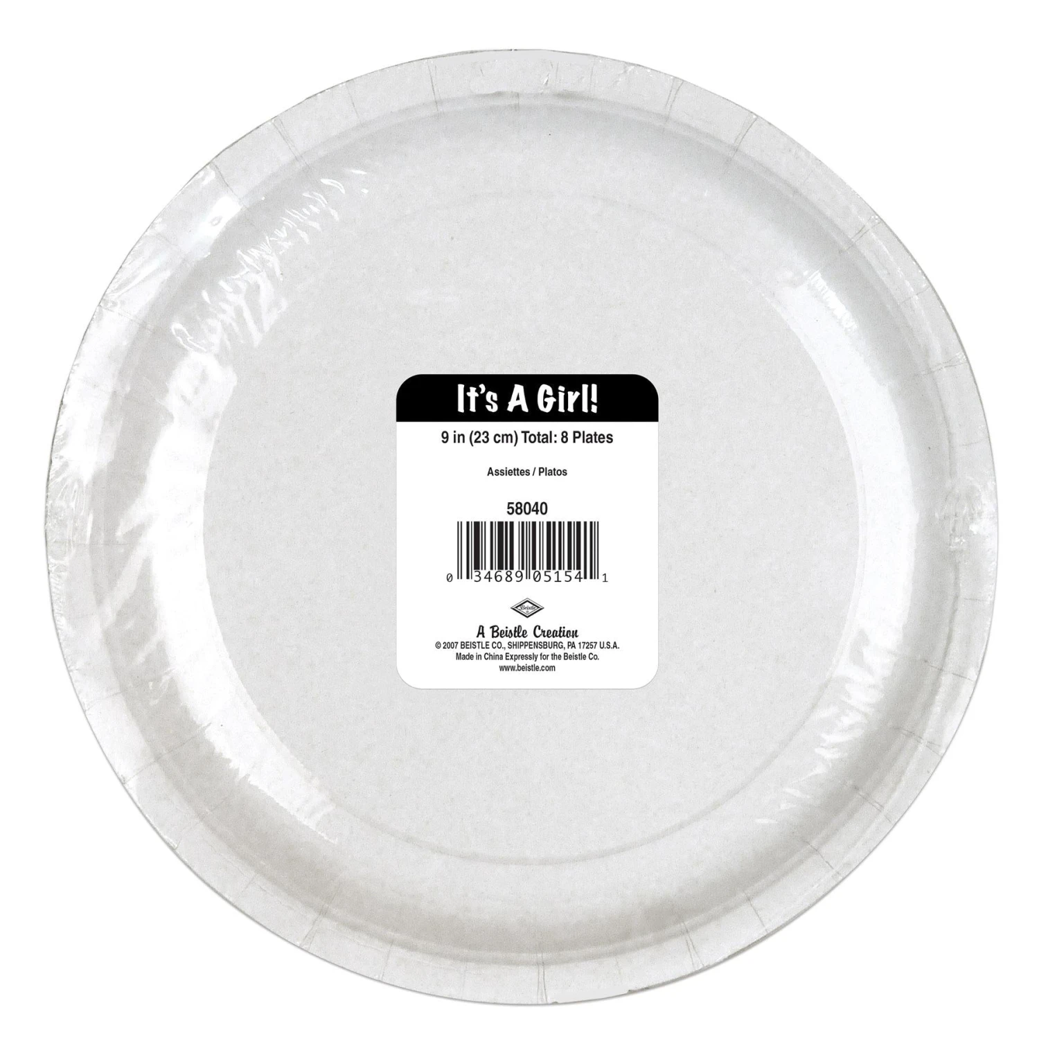 It's A Girl! Paper Plates 9 Inch (8 Per Package) 3 It's A Girl! Paper Plates 9 Inch (8 Per Package) - Image 3