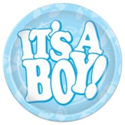 It's A Boy! Paper Plates 9 Inch (8 Per Package)