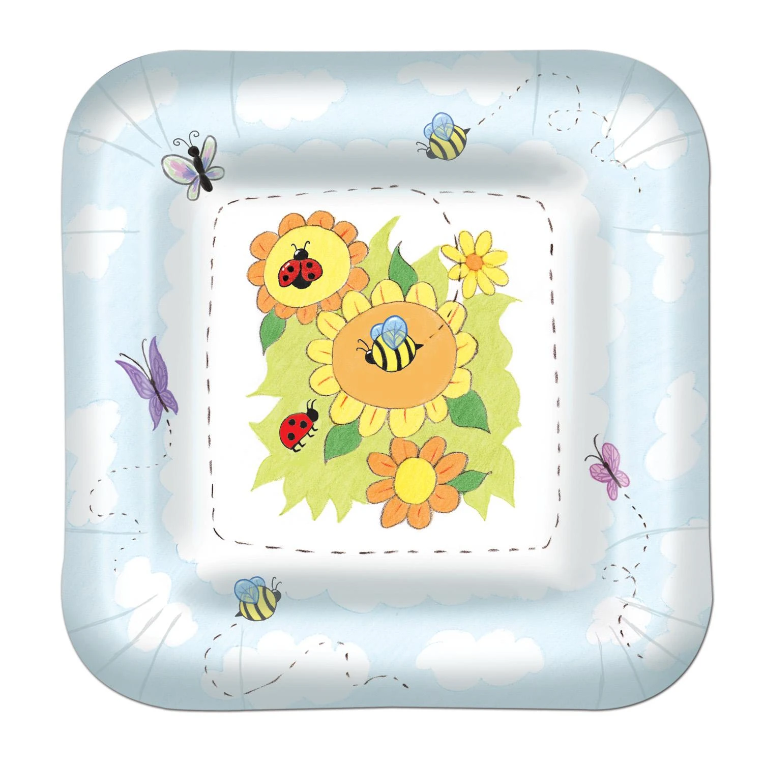 Garden Theme Paper Plates 7 Inch (8 Per Package) 1 Garden Theme Paper Plates 7 Inch (8 Per Package)