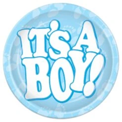 It's A Boy! Paper Plates 7 Inch (8 Per Package)
