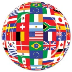 International Flag Party Paper Plates 7 Inch (8 Per Package)