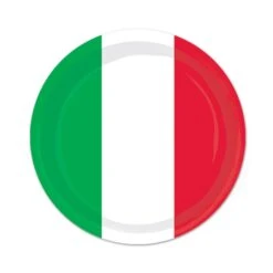 Fiesta Red, White & Green Paper Plates 7 Inch (8 Per Package)