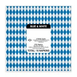 Oktoberfest Blue & White Luncheon Napkins (16 Per Package) -Bulk Party Supplies Shop 58118 i3