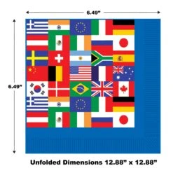International Flag Party Luncheon Napkins (16 Per Package) -Bulk Party Supplies Shop 58122 i5