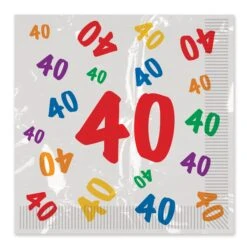 40th Birthday Party Luncheon Napkins (16 Per Package) -Bulk Party Supplies Shop 58138 40 i3 1