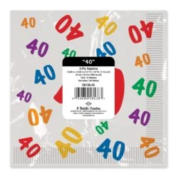 40th Birthday Party Luncheon Napkins (16 Per Package) -Bulk Party Supplies Shop 58138 40 i3