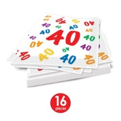 40th Birthday Party Luncheon Napkins (16 Per Package) -Bulk Party Supplies Shop 58138 40 i4