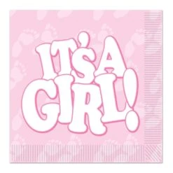 It's A Girl! Beverage Napkins (16 Per Package)