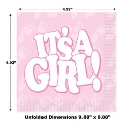 It's A Girl! Beverage Napkins (16 Per Package) -Bulk Party Supplies Shop 58168 i5