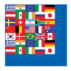 International Flag Party Beverage Napkins (16 Per Package)