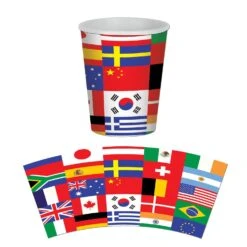 International Flag Party Beverage Cups (8 Per Package)