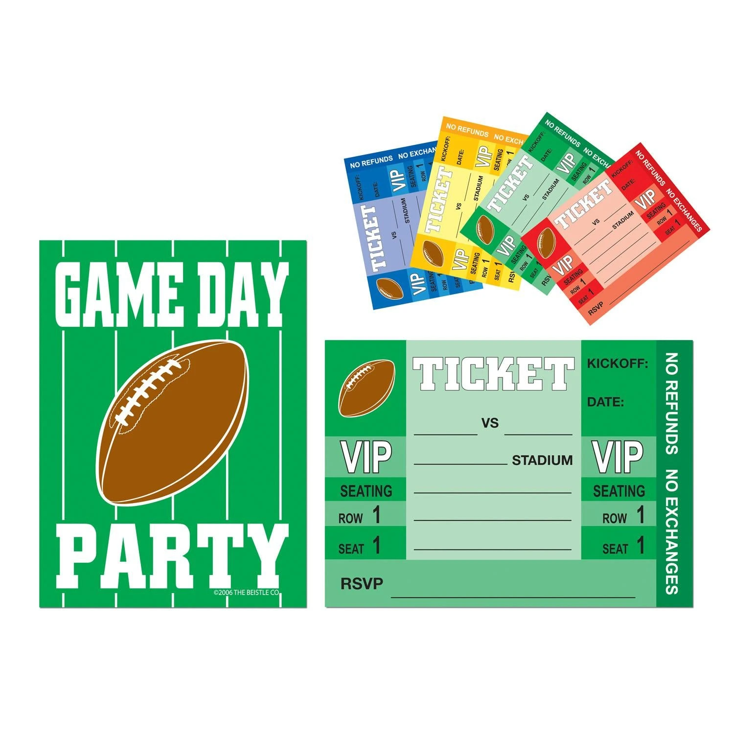 Game Day Football Party Invitations (8 Per Package) 1 Game Day Football Party Invitations (8 Per Package)