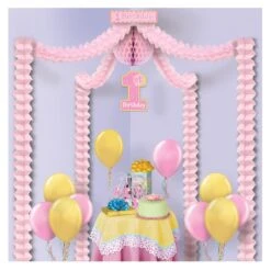 Pink 1st Birthday Party Canopy