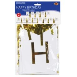 Happy Birthday Party Tassel Streamer- Gold And White -Bulk Party Supplies Shop 59630 i3 98815e71 d211 4529 9f9c 108b07bc5d1b