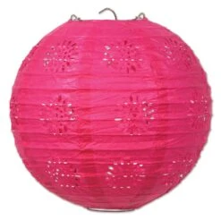 Party Lace Paper Lanterns Cerise (3 Per Package)