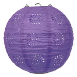 Party Lace Paper Lanterns Purple (3 Per Package)