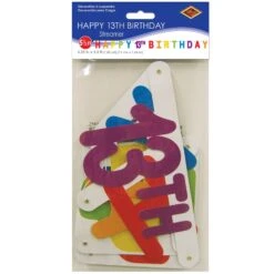Happy 13th Birthday Party Streamer -Bulk Party Supplies Shop 59859 13 i3
