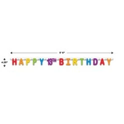Happy 13th Birthday Party Streamer -Bulk Party Supplies Shop 59859 13 i5
