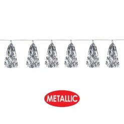 Metallic Party Tassel Garland - Silver -Bulk Party Supplies Shop 59927 S i4