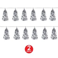 Metallic Party Tassel Garland - Silver -Bulk Party Supplies Shop 59927 S i7 1