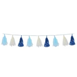 Metallic & Party Tissue Tassel Garland - Blue