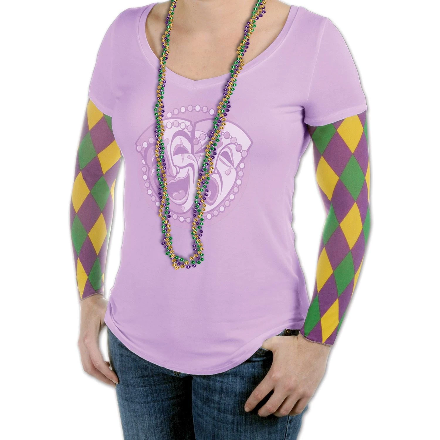 Mardi Gras Harlequin Party Sleeves (1 Pair Per Package) 1 Mardi Gras Harlequin Party Sleeves (1 Pair Per Package)
