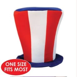 Patriotic Plush Tall Top Hat -Bulk Party Supplies Shop 60026 i5