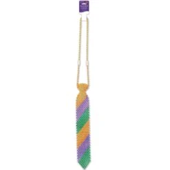 Mardi Gras Beaded Mardi Gras Tie -Bulk Party Supplies Shop 60067 i3