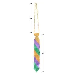 Mardi Gras Beaded Mardi Gras Tie -Bulk Party Supplies Shop 60067 i5
