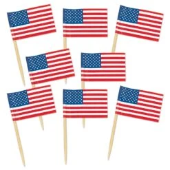 Packaged U S Flag Party Picks (50 Per Package)