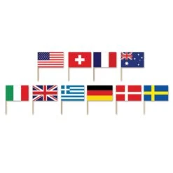 International Flag Party Picks (50 Per Package)
