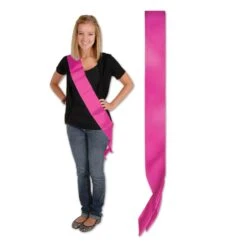 Satin Sash - Cerise