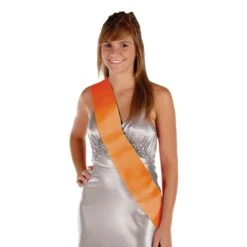 Satin Sash - Orange